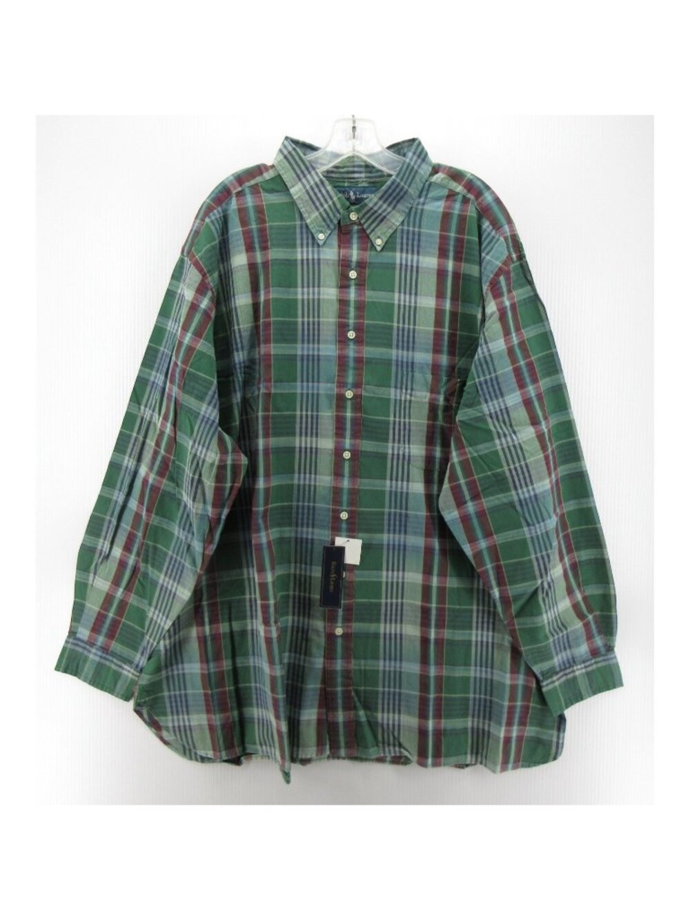 Ralph Lauren Shirt 3XB Big Button Down Plaid Classic Fit Pocket Woven